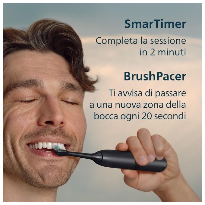 Philips HX7101-02 Sonicare 5300 Spazzolino elettrico sonico 1 modalita' Timer 2 intensita' sensore pressione autonomia 21 giorni colore Nero