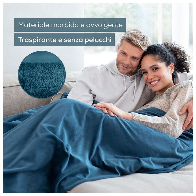 Beurer 42108 HD 75 Cosy Termocoperta 100W 6 livelli di temperatura 180x130 cm lavabile in lavatrice colore Ocean