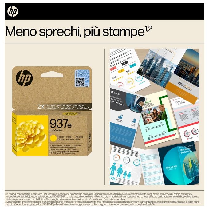 HP 4S6W8NE 937e EvoMore Cartuccia di Inchiostro Originale XL 1650 pagine colore Giallo