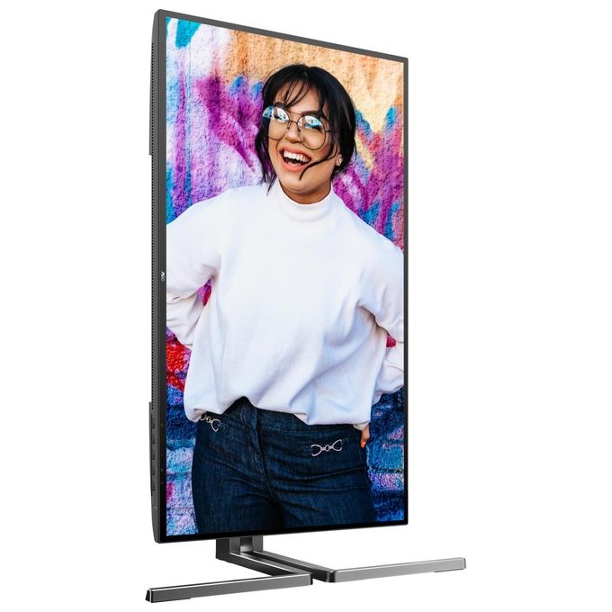 AOC U27U3CV Monitor 27'' UHD 3840x2160 Nano IPS 60Hz HDR400 Altezza Regolabile HDMI2x DP1x USB Hub Speaker colore Nero-Argento