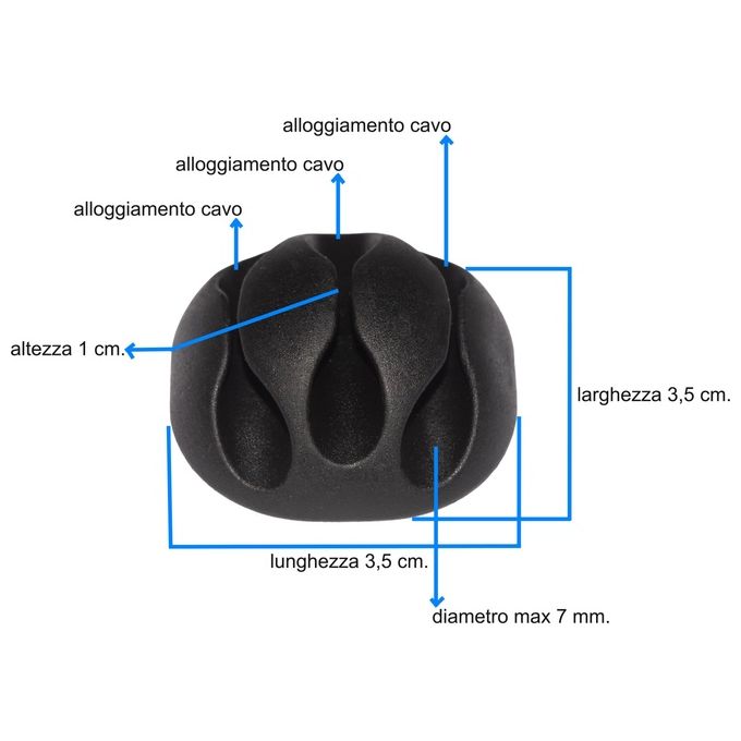 Link KIT_ 16 Pezzi Supporti Adesivi per Gestione Cavi Colore Nero