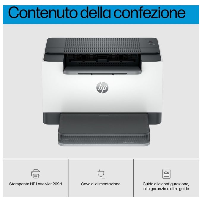 HP 8J9L0F#B19 Stampante LaserJet M209d Monocromatica Velocita' 29 ppm Stampa Fronte Retro Automatica Risoluzione 600 x 600 DPI colore Nero Bianco