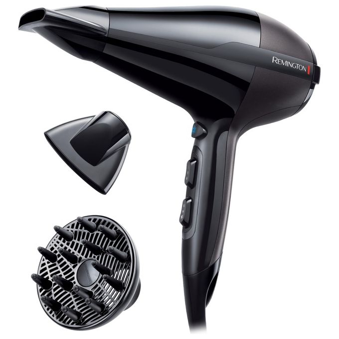 Remington AC5912 Air Compact Asciugacapelli 2200 W Ionico Motore AC 3 temperature 2 velocita' Concentratore Diffusore colore Nero