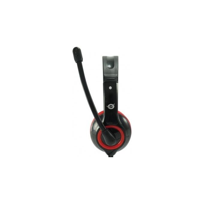 Conceptronic Cuffia con Microfono on Cavo Usb 2mt Rosso