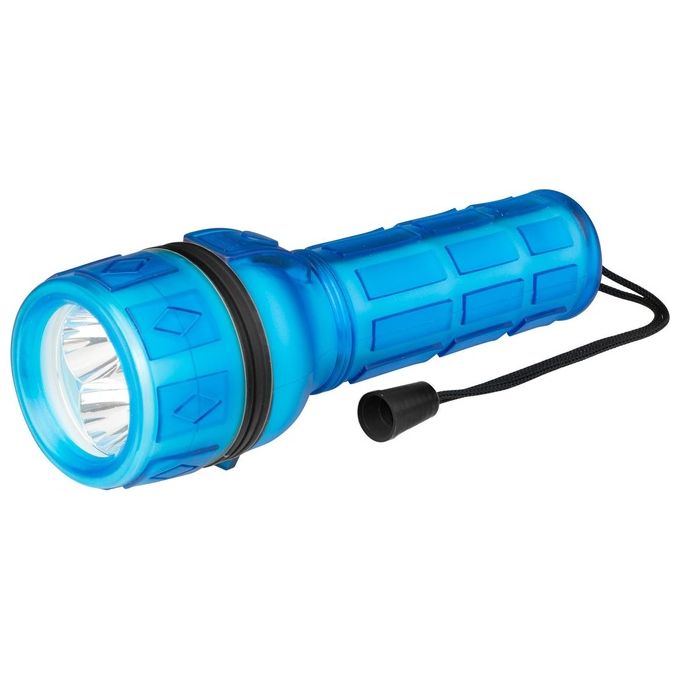 Polypool PP3151 Torcia Led in Gomma Antiurto Azzurra con Protezione Acqua