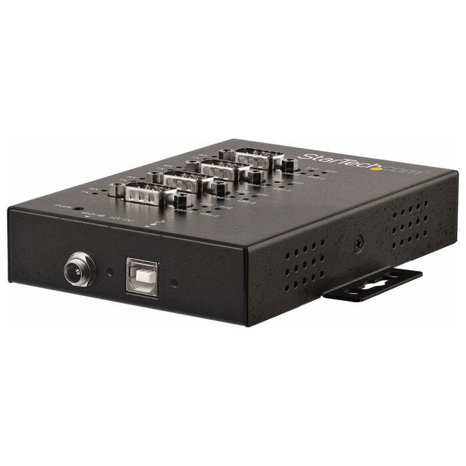 StarTech ICUSB234854I Adattatore Seriale Industriale 4 Porte USB RS232 RS422 RS485 Protezione ESD 15 kV Montaggio a Parete e su Guida DIN colore Nero
