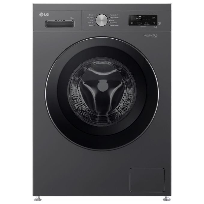 LG F4NX1009NMB Serie X1 - Lavatrice a carica frontale 9 kg, 1400 rpm, Classe A, 6 Motion Direct Drive, Allergy Care, Wi-Fi, (85x60x55 cm), Nero