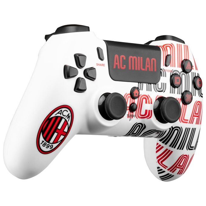 Qubick COP40001 Gamepad Wireless Compatibile PS4 e PC con Connessione USB Type-C e Jack 3.5 mm colore Bianco e Rosso