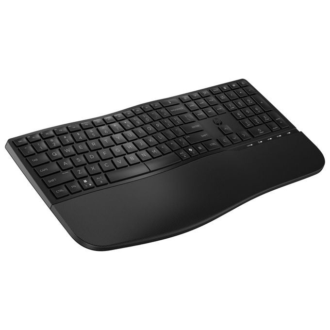 HP 8T6L9UT Tastiera HP 685 Comfort Dual-Mode Wireless Full-size con Connessione RF e Bluetooth Tasti Silenziosi Programmabili Poggiapolsi Incluso colore Nero
