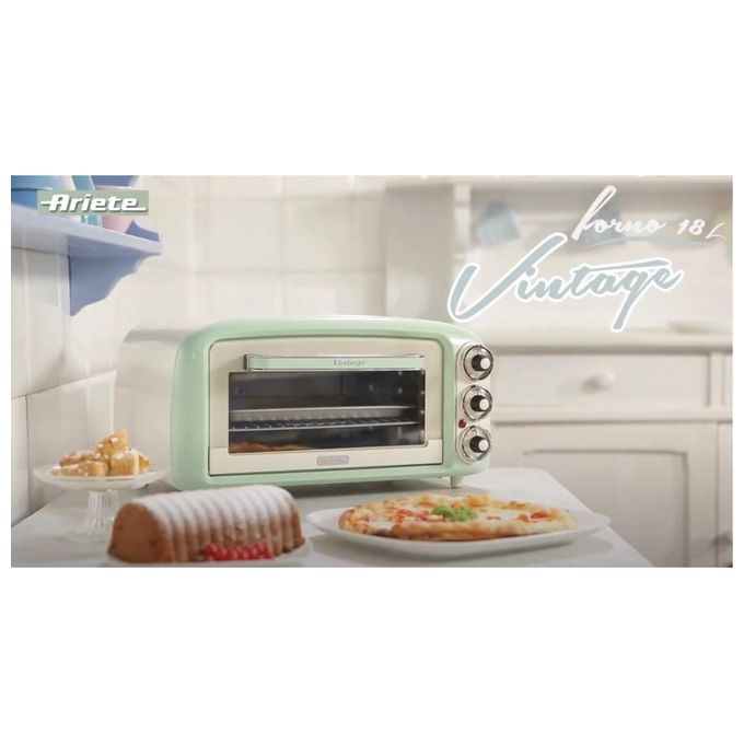 Ariete 979 Vintage Fornetto Elettrico 18 L 1380 W 3 posizioni cottura pizza 30 cm timer 60 min colore Verde