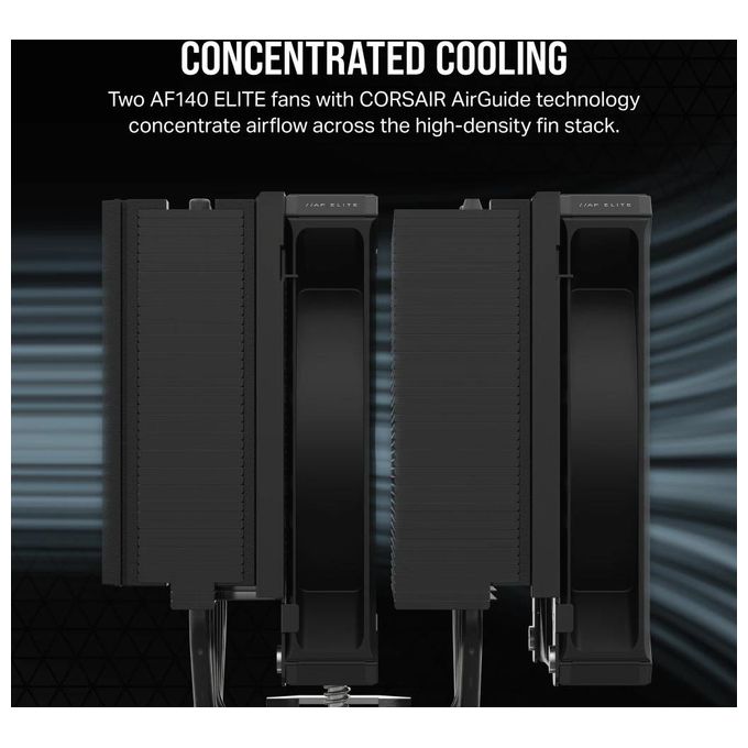 Corsair CT-9010011-WW A115 Raffreddatore CPU a Torre 2 Ventole 140 mm PWM TDP 270W colore Nero