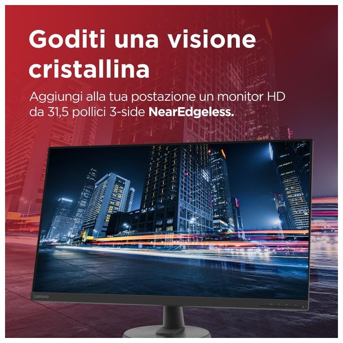 Lenovo 66FCGAC2IT D32-40 Monitor PC 31.5'' Full HD 1920x1080 VA 60Hz 250 cd-m² HDMI DisplayPort colore Nero