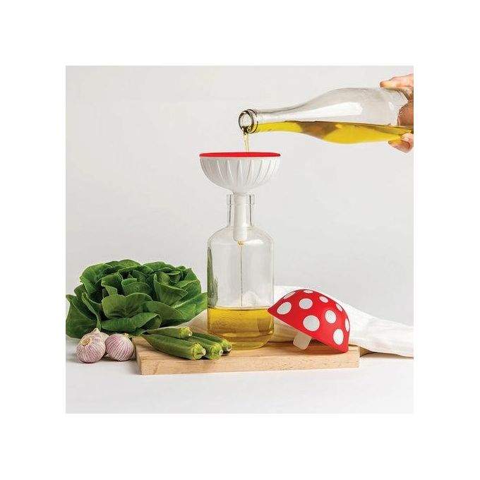 Ototo Design OT969 Magic Mushroom XL Imbuto Pieghevole in Silicone Rosso e Bianco colore Rosso e Bianco