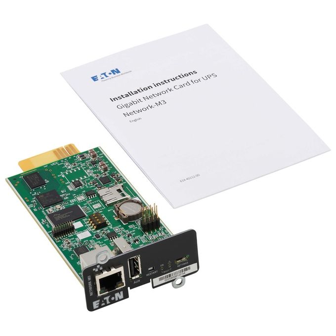 Eaton NETWORK-M3 Scheda di rete e adattatore interno Ethernet 1000 Mbit-s Tecnologia Cablato Interfaccia MiniSlot Gigabit Ethernet colore Nero