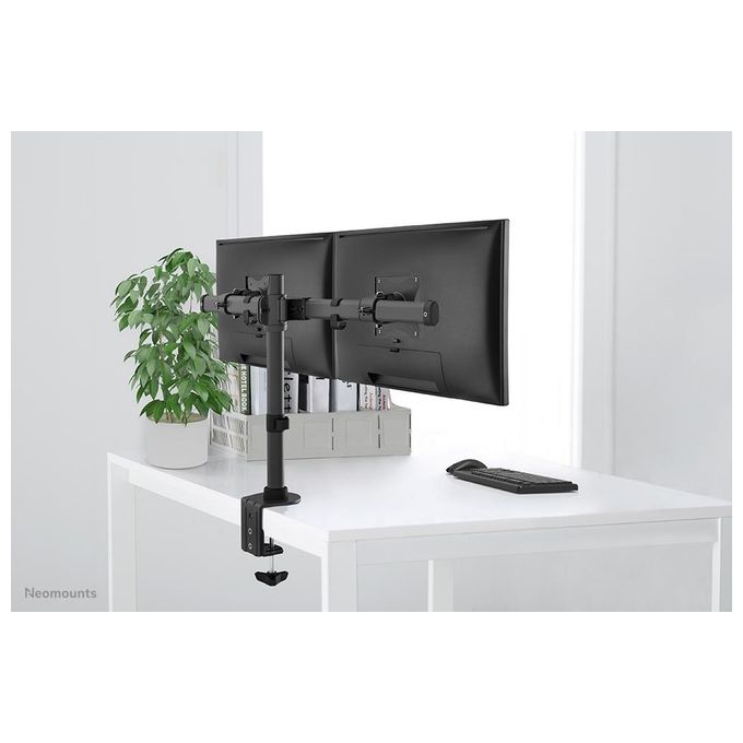 NewStar Supporto da Scrivania per 2 Monitor 10''-27'' Nero