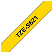 Brother Nastro Laminato 9mm nera Giallo con Adesivo Resistente