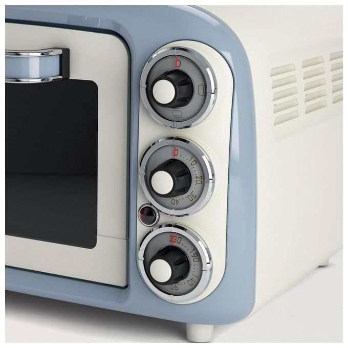 Ariete 979 Vintage Fornetto Elettrico 18 L 1380 W Grill Funzione Pizza Timer 60 min colore Celeste