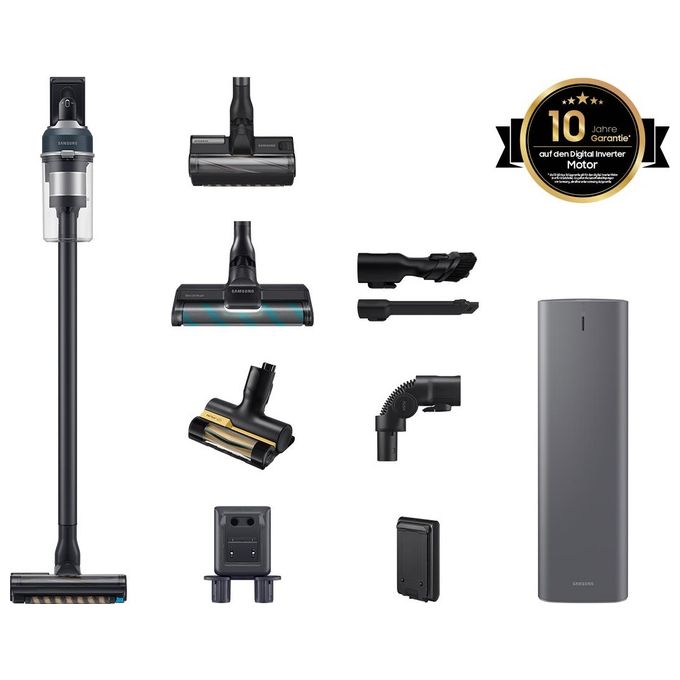 Samsung VS20C85G4PB-WD Jet 85 CompleteClean Plus Aspirapolvere a bastone 2 in 1 senza sacchetto 0,8 L autonomia fino a 60 minuti 210 AW 86 dB colore Blu