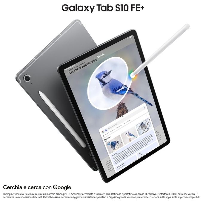 Samsung SM-X620NZAREUE Galaxy Tab S10 FE+ Tablet Android Display 13.1'' LCD WiFi RAM 8GB 128GB Batteria 10090 mAh S Pen Android 15 IP68 colore Grigio