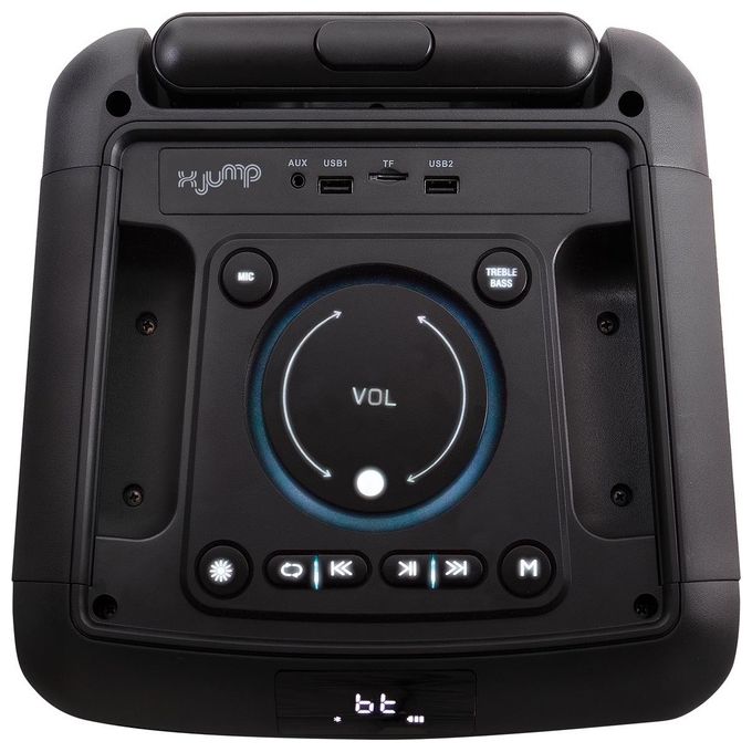 X JUMP XJ5000 Altoparlante Amplificato Trolley 180W Bluetooth TWS USB AUX MicroSD Subwoofer 8'' colore Nero