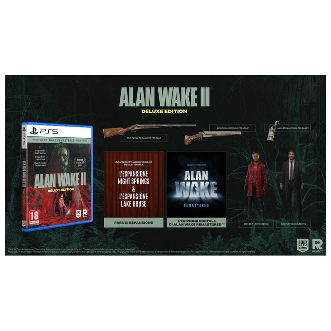 Epic Games Videogioco Alan Wake 2 Deluxe Edition PS5 Horror Expansion Pass Night Springs The Lake House