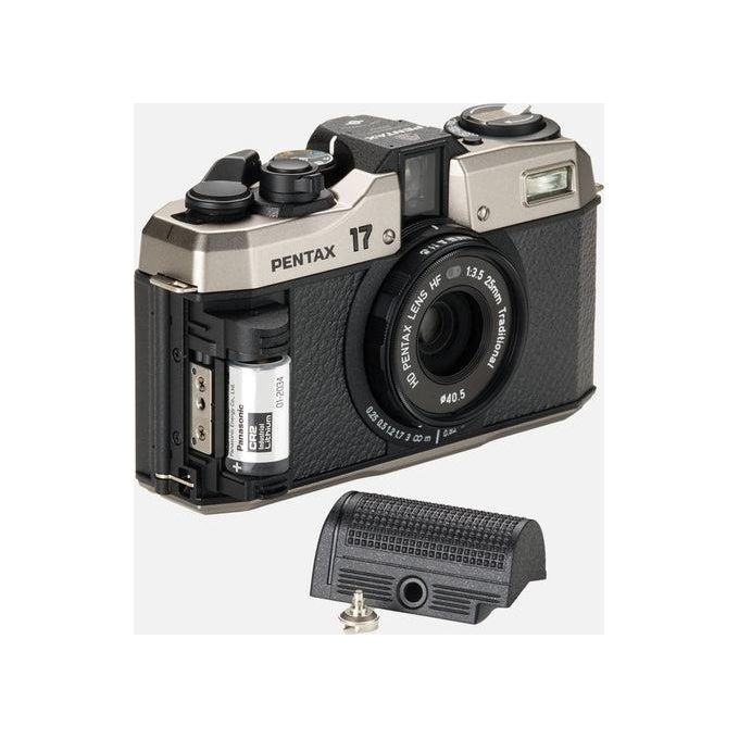 Pentax 18926 Fotocamera analogica mezzo formato 17x24 mm obiettivo 25mm f-3.5 messa a fuoco manuale a zone flash integrato colore Dark Silver