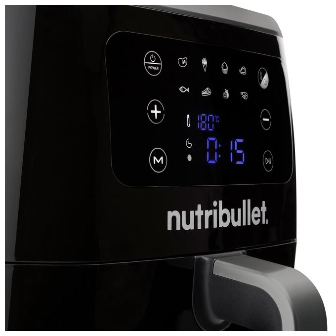 NutriBullet NBA07100 XXL Friggitrice ad aria 7 L 1800 W 8 programmi Display touch colore Nero