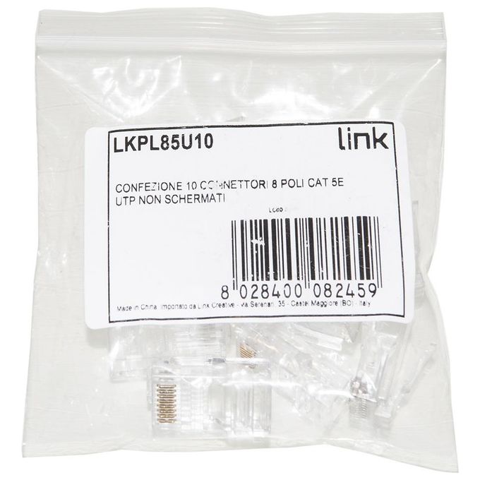 Link Confezione 10 Connettori 8 Poli Cat 5e Utp Non Schermati