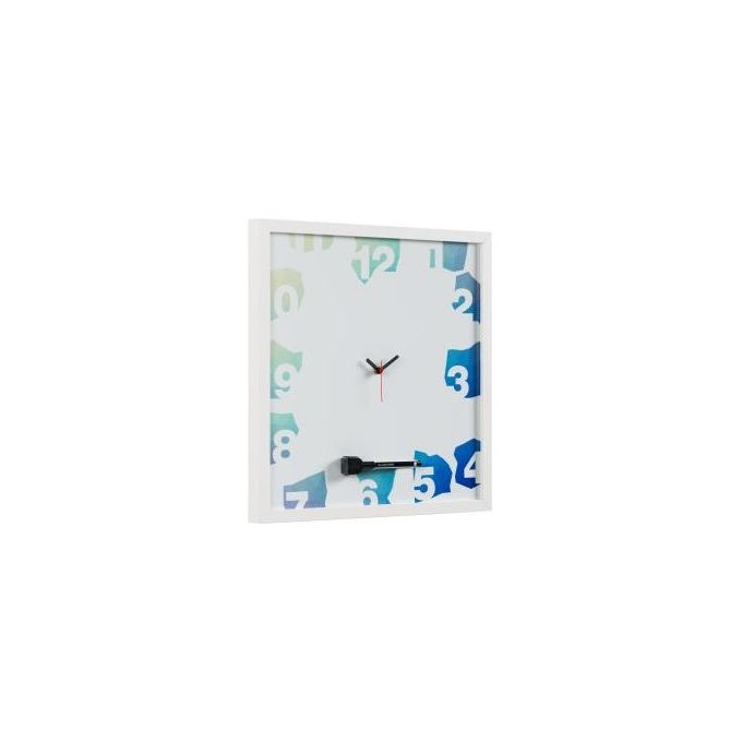 Bi-Office Lavagna con Orologio Magnetica 40x40cm