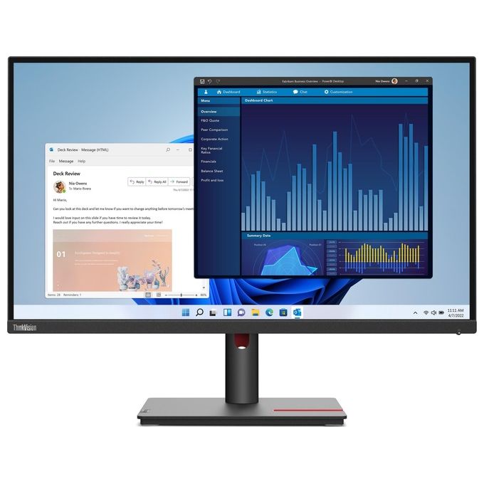 Lenovo 63A9GAT1EU ThinkVision T27p-30 Monitor PC 27'' 4K Ultra HD IPS 3840x2160 USB-C 90W Ethernet colore Nero