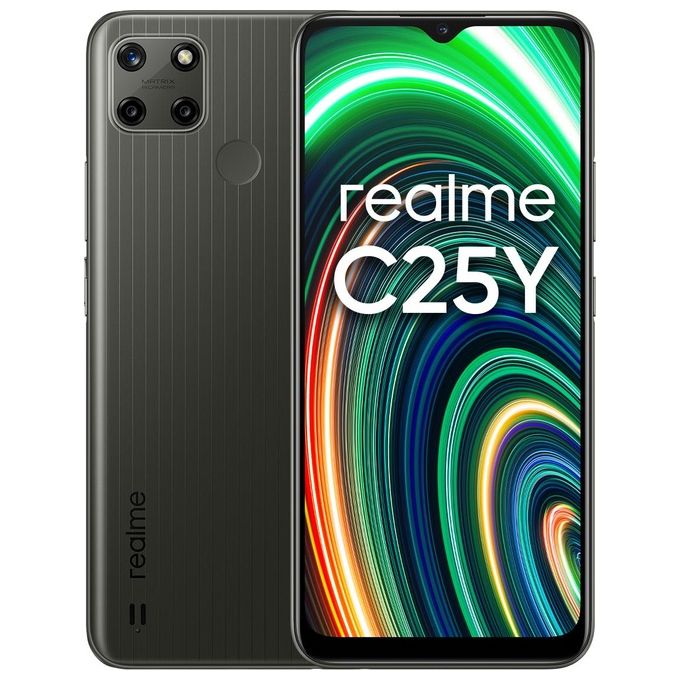 Realme C25Y Smartphone Dual SIM 6.5'' 4G 4 GB RAM 64 GB Android 11 Batteria 5000 mAh colore Metal Grey