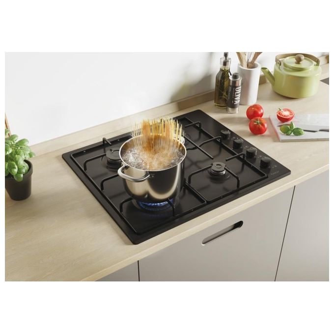 Candy CHW6LBB Piano Cottura a Gas 4 Zone 60 cm Nero per una Cottura Efficiente e Versatile