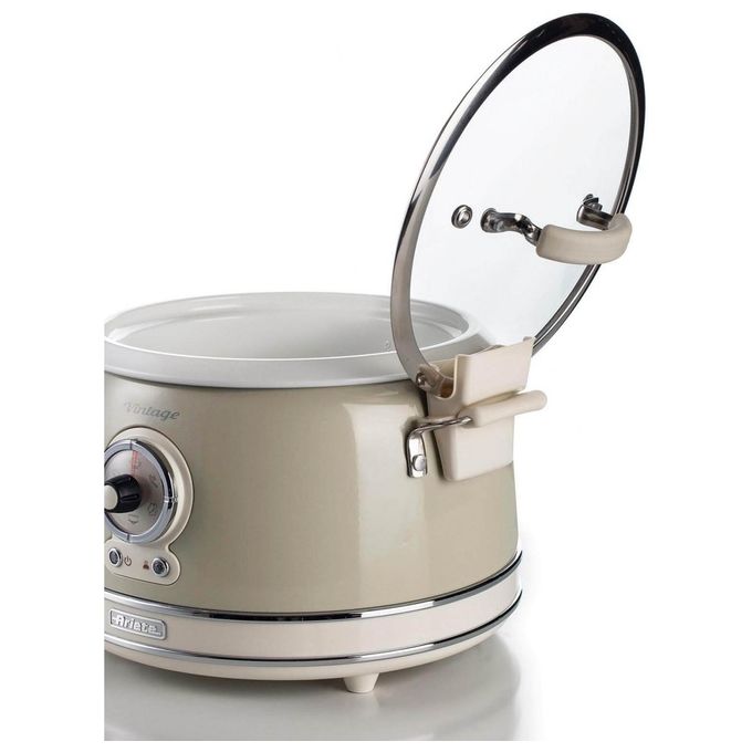 Ariete 2904 Vintage Cuociriso Elettrico e Slow Cooker 3.5 L 700 W 5 programmi ciotola ceramica colore Beige