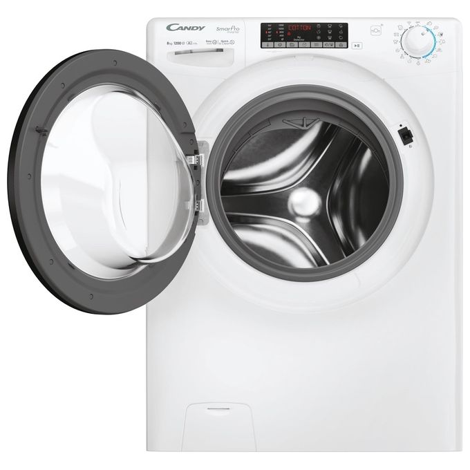 Candy CSO286TMB6-S - Lavatrice a carica frontale 8 kg, 1200 rpm, Classe A, Motore Inverter, Vapore, Wi-Fi, (85x60x54 cm), Bianco