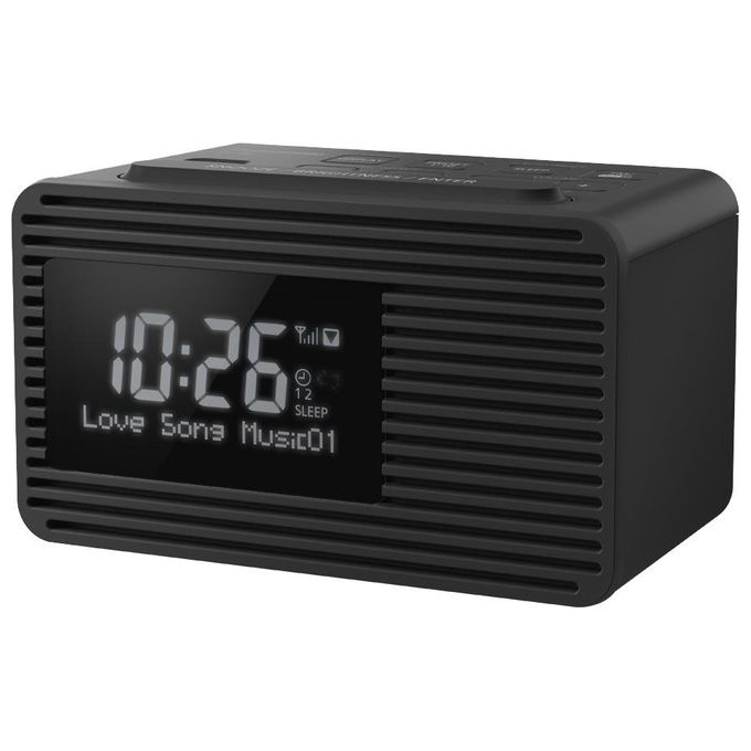 Panasonic RC-D8EG-K Radiosveglia Digitale DAB+ FM Display LCD Doppio Timer Sleep Snooze Ricarica USB colore Nero
