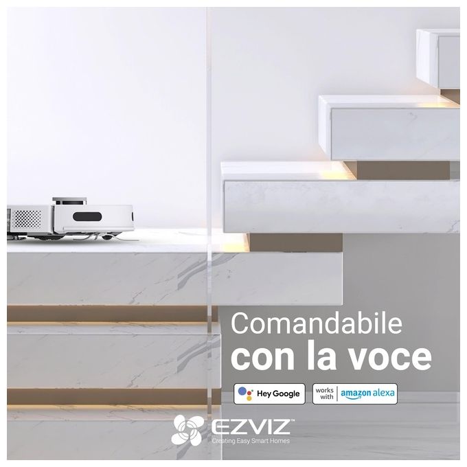 EZVIZ CS-RE4P-PWT2 RE4 PLUS Robot aspirapolvere Navigazione LDS LiDAR Capacita' 4,35 L autonomia 240 min Wi-Fi app colore Bianco