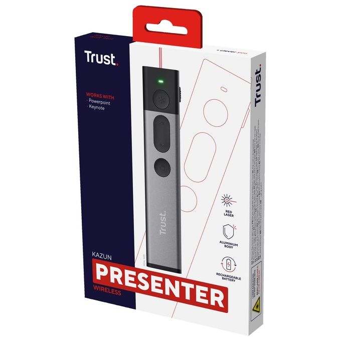 Trust Kazun Puntatore Wireless Rf Alluminio Nero