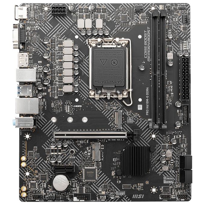 MSI PRO H610M-G DDR4 Scheda Madre micro ATX Socket LGA 1700 Intel H610 DDR4 64 GB M.2 SATA III Gigabit LAN HDMI DisplayPort VGA