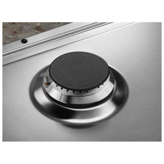 Electrolux EGS64362X Serie 300 Slim Line Piano cottura Gas 60 cm 4 Fuochi StepPower Powerful Burner Griglie Ghisa colore Acciaio Inox