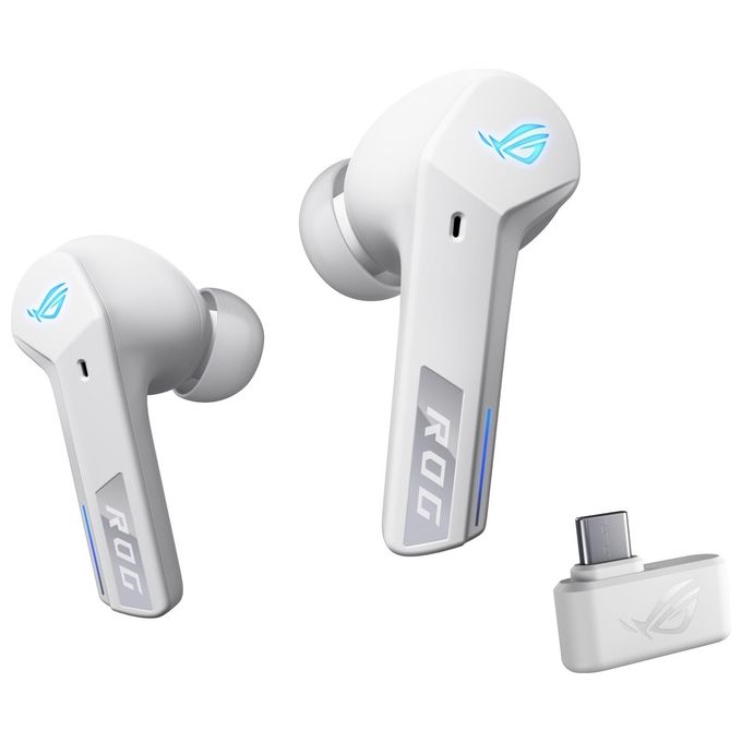 Asus 90YH03Y0-BTUA10 ROG Cetra True Wireless Speednova Auricolari Gaming Bluetooth 5.3 RF 2.4 GHz ANC 46h colore Bianco