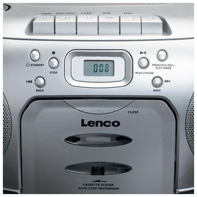 Lenco SCD-420 Radio Cd con Cassette Argento