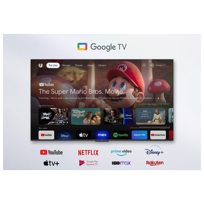 TCL 43P79B Serie P7 Smart TV LED 43'' 4K Ultra HD Google TV Dolby Atmos colore Titanio