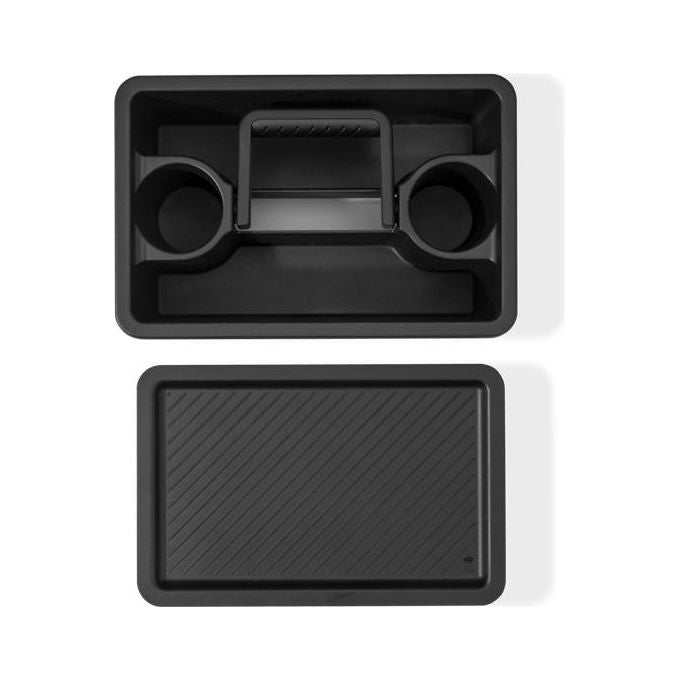 Weber 3400128 Weber Works Cestello di Trasporto con Coperchio a Vassoio in Plastica Resistente e Maniglia Pieghevole Compatibile con Ripiani Laterali Works colore Nero