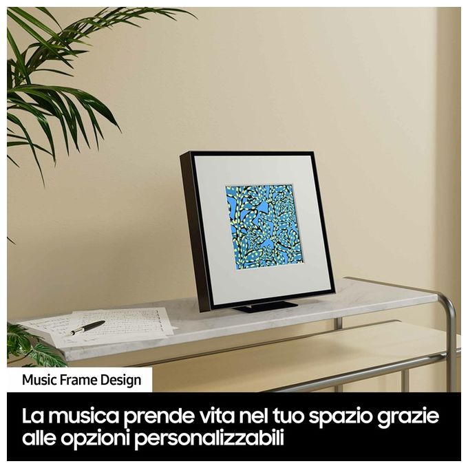 Samsung HW-LS60D-ZF Music Frame Speaker 2.0 6 Altoparlanti Dolby Atmos Wi-Fi Bluetooth AirPlay 2 Spotify Connect Q-Symphony SpaceFit Sound Pro colore Nero