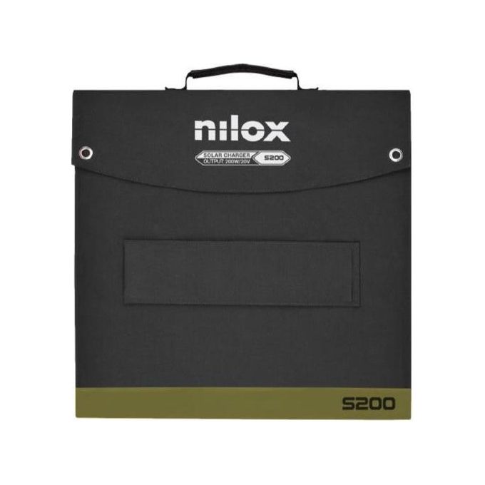 Nilox S200 Pannello Solare Portatile 200 W Monocristallino con Uscite USB USB-C e DC colore Nero
