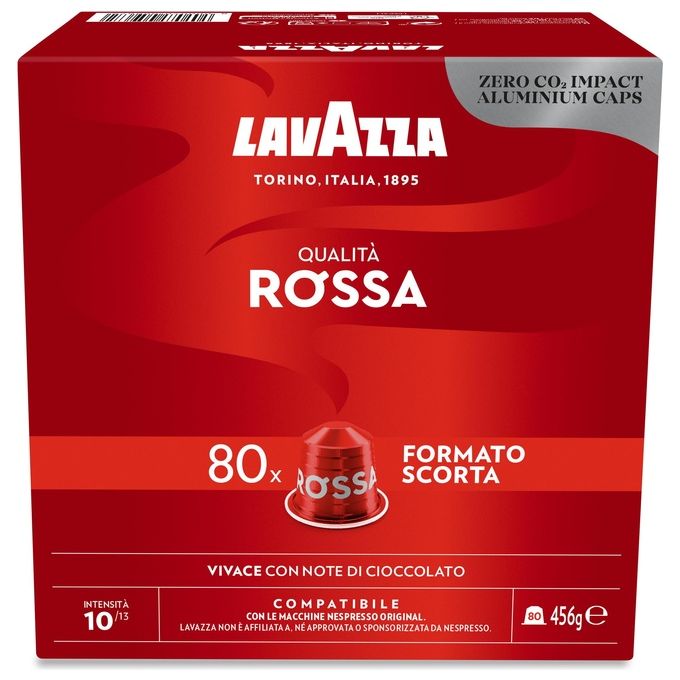 Lavazza 80 Capsule in Alluminio Caffe' Lavazza Qualita' Rossa Compatibili Nespresso