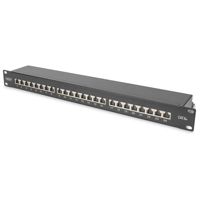 Digitus Pannello Patch 19'' Categoria 6a Schermato 24 Porte 8 Poli Rj45 Nero