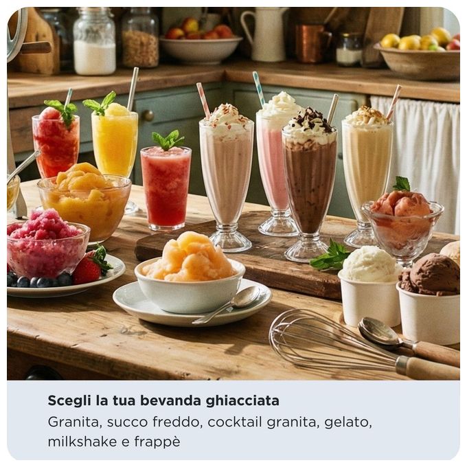 Ariete 655 MySlush and IceCream Gelatiera Compressore Serbatoio 2,6 L 6 Programmi 200 W colore Acciaio inox