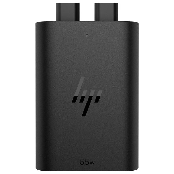 HP 600Q7AA Caricabatterie per Laptop USB-C 65 W con Tecnologia GaN 2 Porte USB-C colore Nero