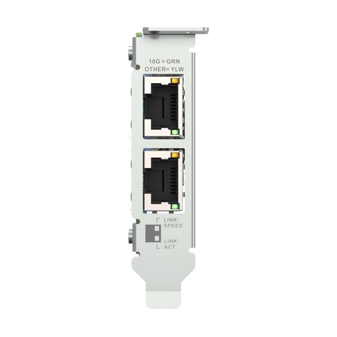 QNAP QXG-10G2T Scheda di Rete Dual-Port 10GbE PCI Express Gen3 x4 2 Porte RJ-45 Intel X710 Marvell AQtion AQC107 colore Verde